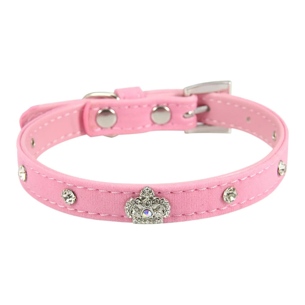 Pink Leather Adjustable Collar