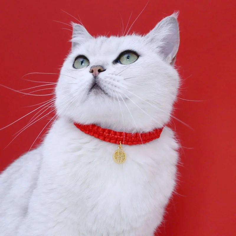 Lucky Bless Red Cat Collars