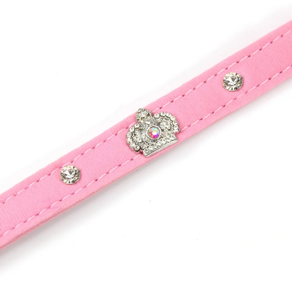 Pink Leather Adjustable Collar