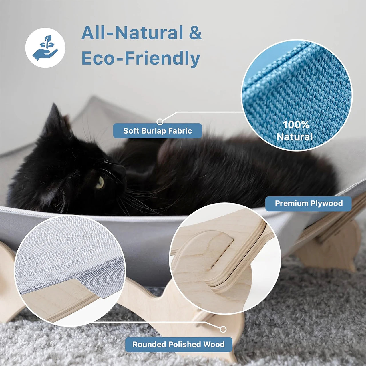 Wooden frame Cat Hammock Bed