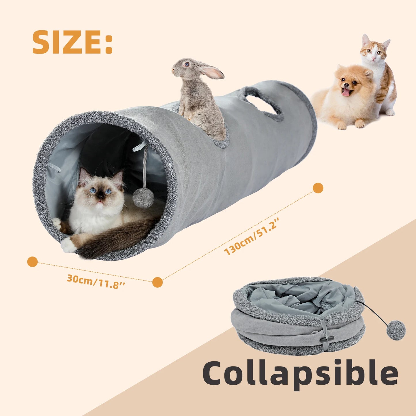 Foldable Crossing Tunnel Cat Toy