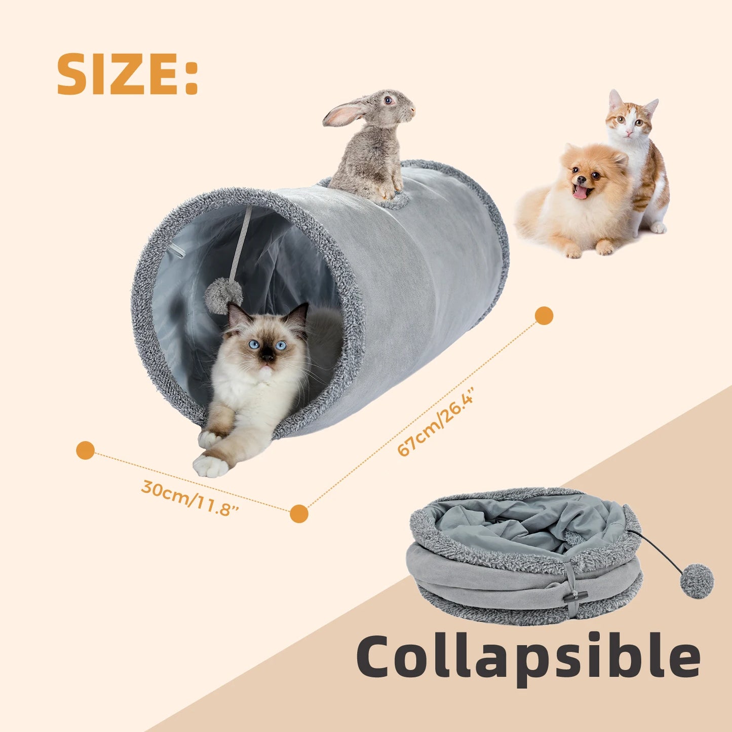 Foldable Crossing Tunnel Cat Toy