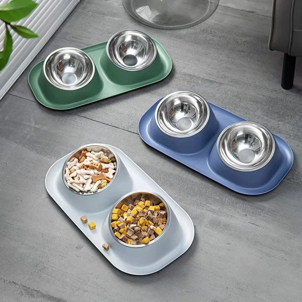 New Stainless Steel Double Pet Bowl