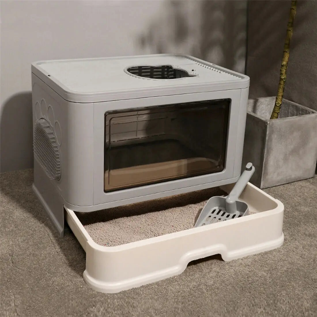 Cat Litter Box Front Entry & Top Exit