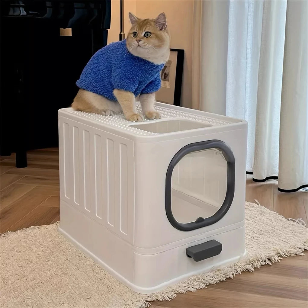 Enclosed Cat Litter Box with Pull Draw