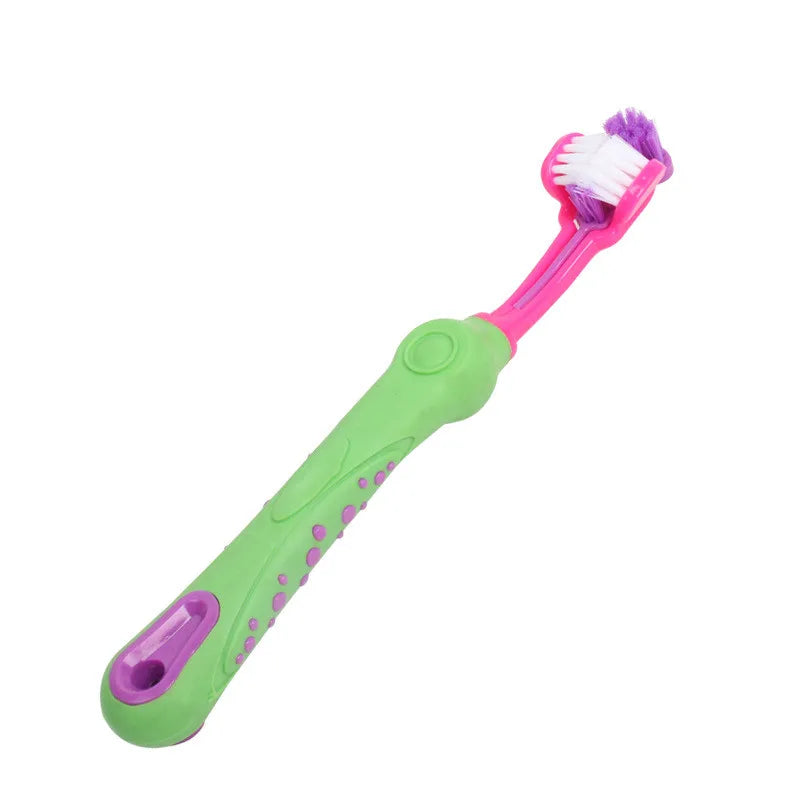 Three-Sided Pet Toothbrush