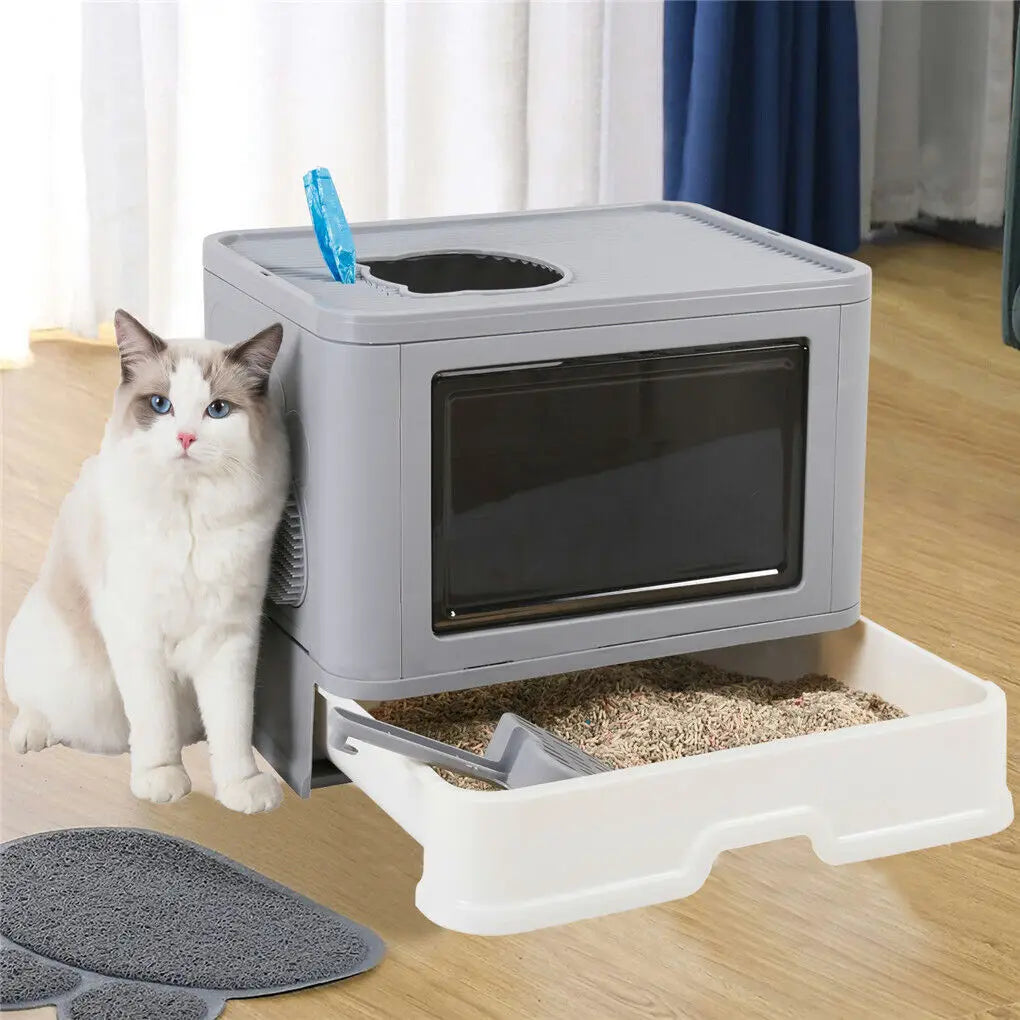 Cat Litter Box Front Entry & Top Exit