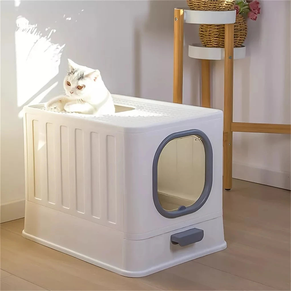 Enclosed Cat Litter Box with Pull Draw