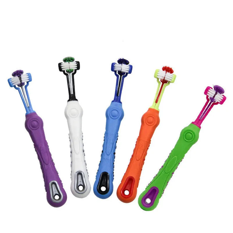 Three-Sided Pet Toothbrush