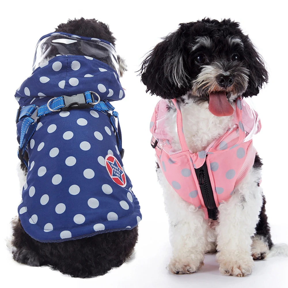 Winter Warm Dog Jacket with Harness